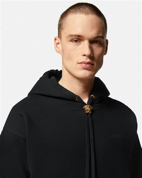 versace silk hoodie|Versace hoodie medusa.